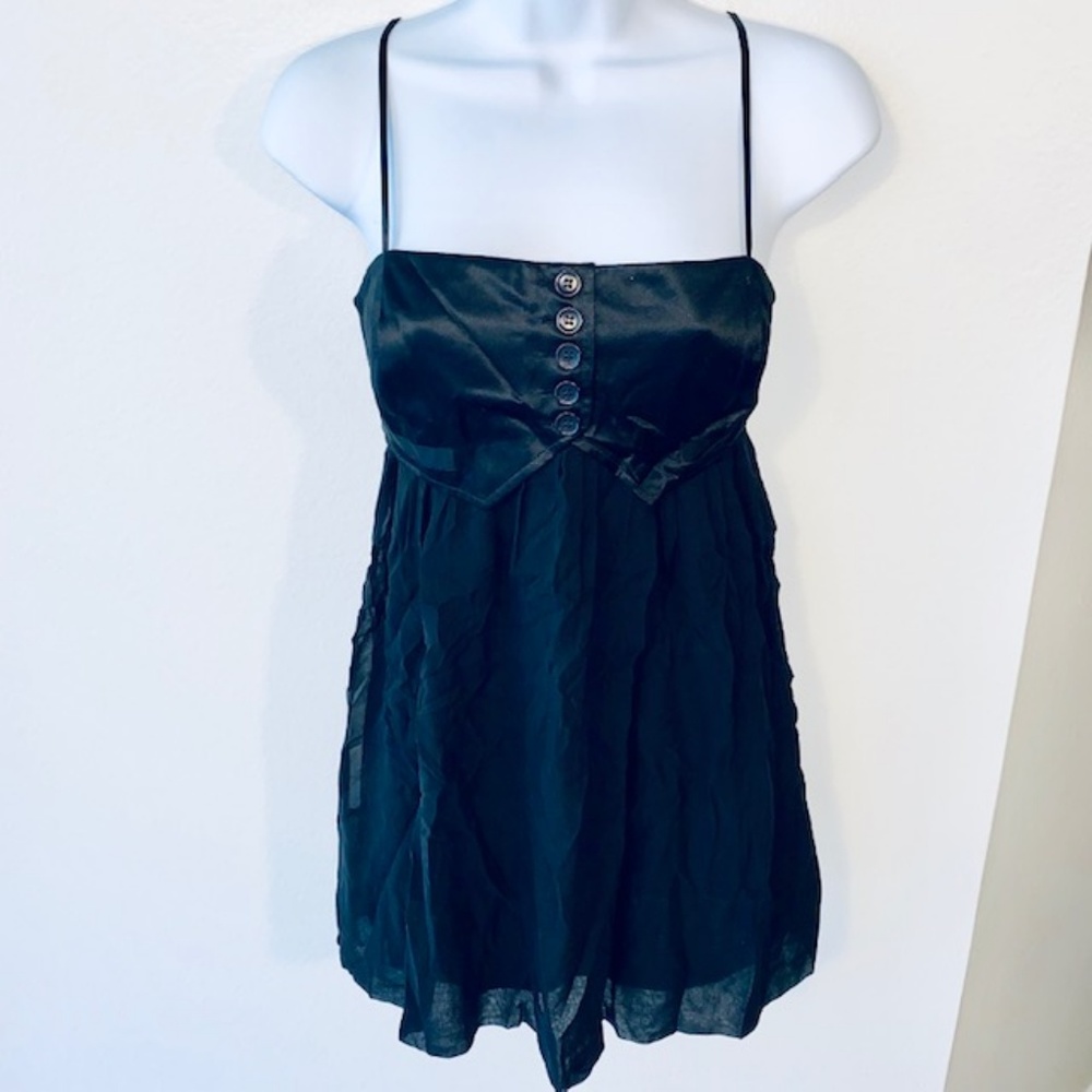 BCBGMaxAzria vest Tux Silk Baby Doll Mini Dress VTG